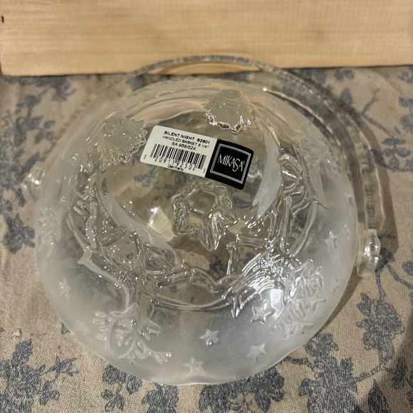 VTG Mikasa Silent Night Christmas Crystal Basket with Box - Picture 10 of 12